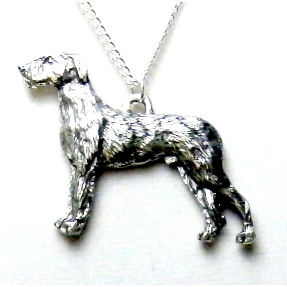 Fine Pewter Irish Wolfhound Necklace  1508